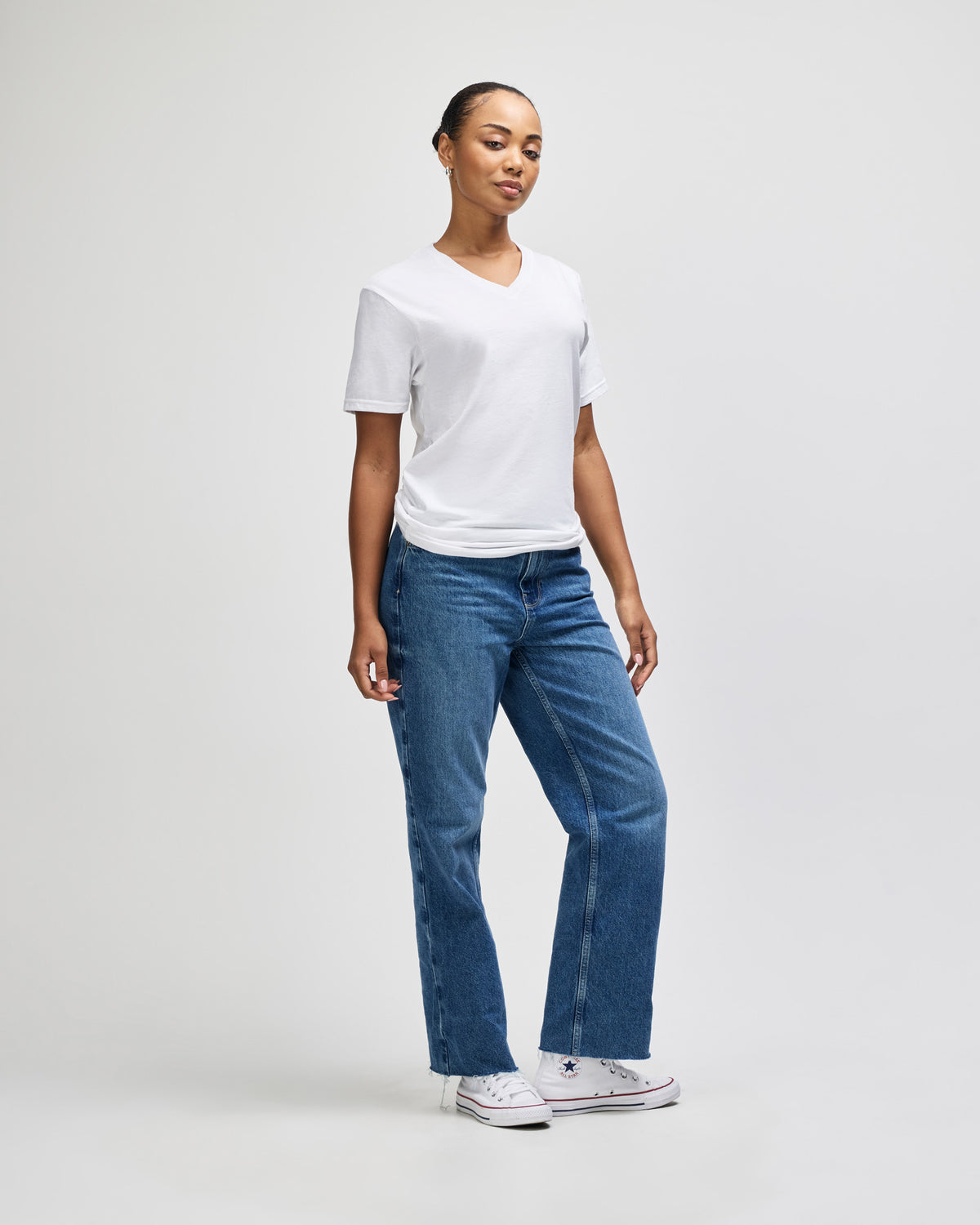 American Apparel CVC Unisex V-neck T-shirt - White