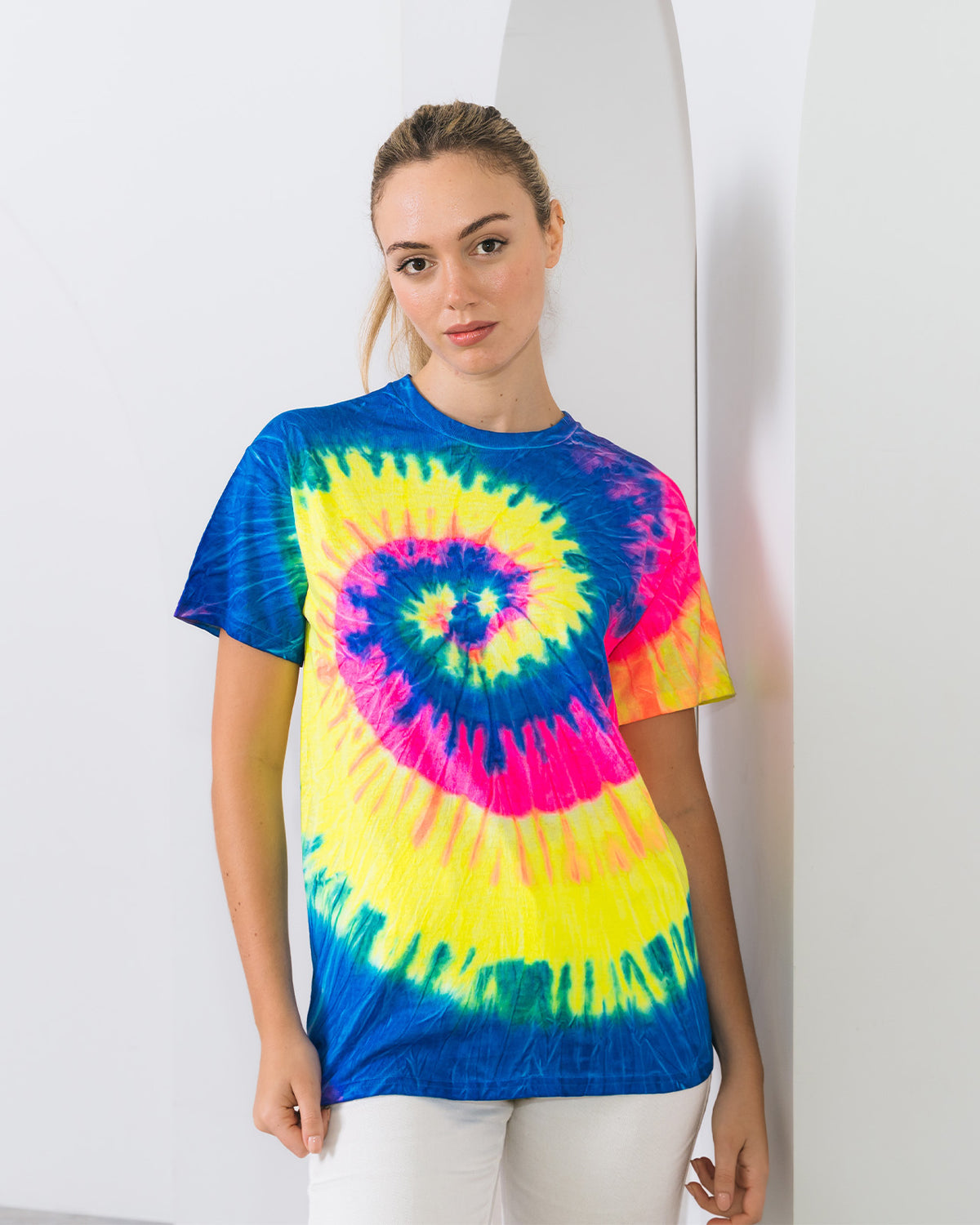 1000 Colortone® Tie Dye Adult T-Shirt - Neon Rainbow