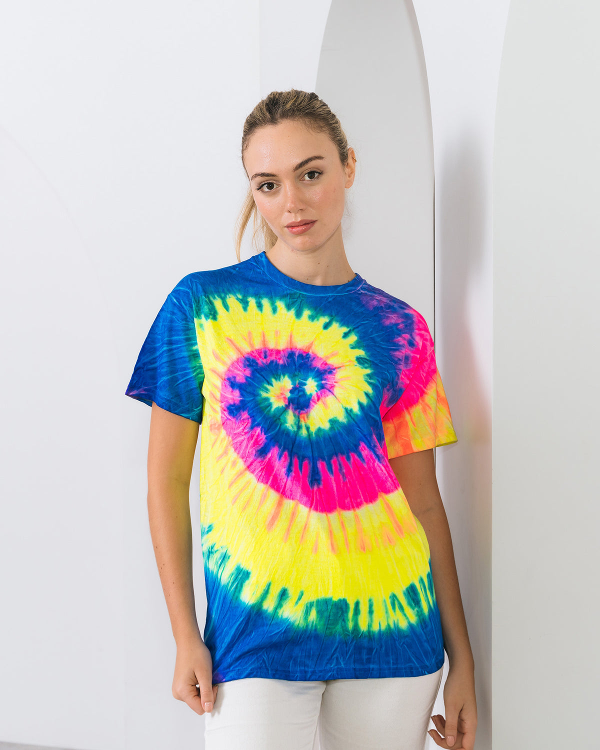 1000 Colortone® Tie Dye Adult T-Shirt - Neon Rainbow
