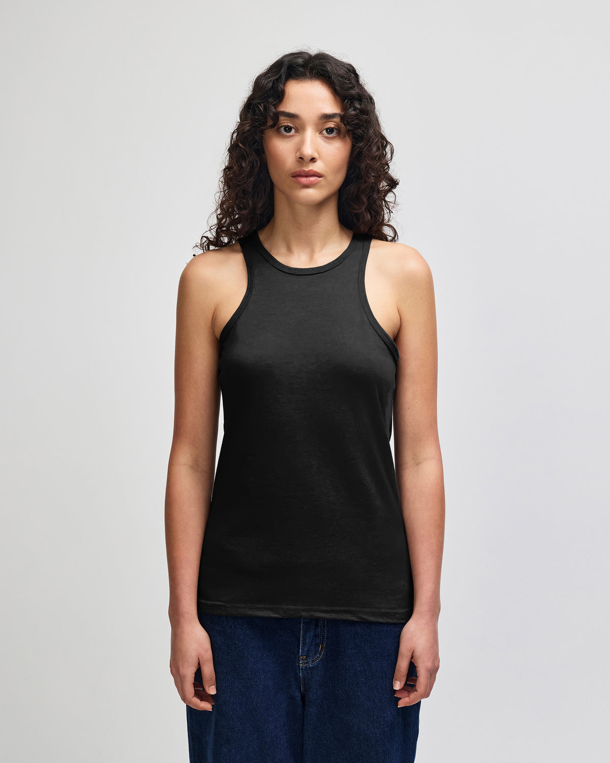 American Apparel CVC Womens Racerneck Tank - Black
