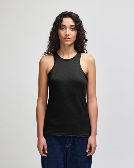American Apparel CVC Womens Racerneck Tank - Black