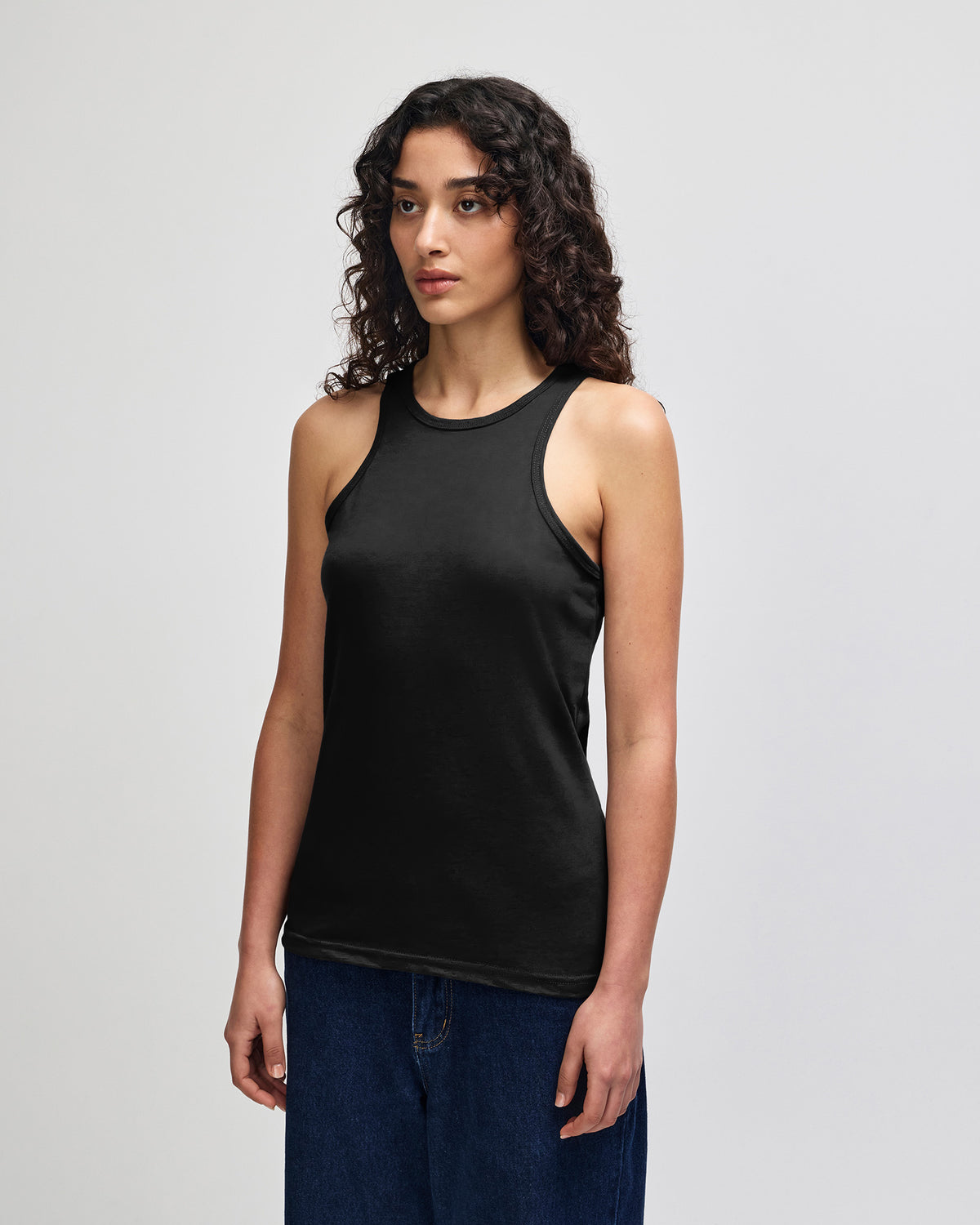 American Apparel CVC Womens Racerneck Tank - Black