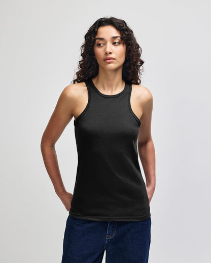 American Apparel CVC Womens Racerneck Tank - Black