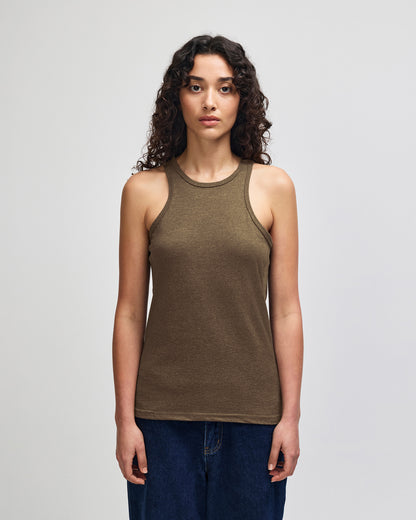 American Apparel CVC Womens Racerneck Tank - Heather Army