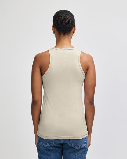 American Apparel CVC Womens Racerneck Tank - Heather Bone