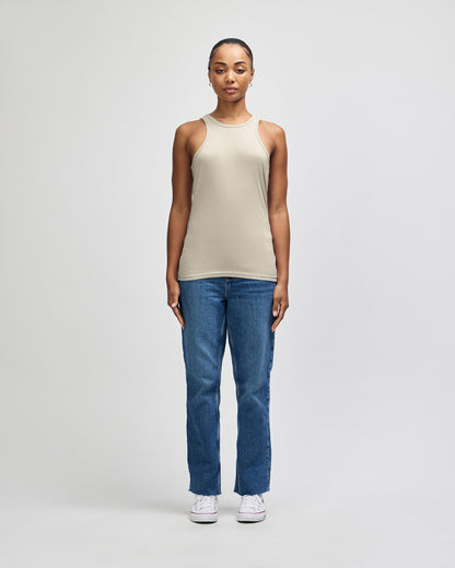 American Apparel CVC Womens Racerneck Tank - Heather Bone