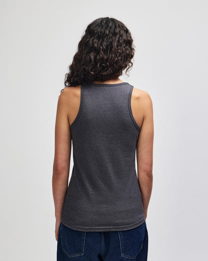 American Apparel CVC Womens Racerneck Tank - Heather Charcoal