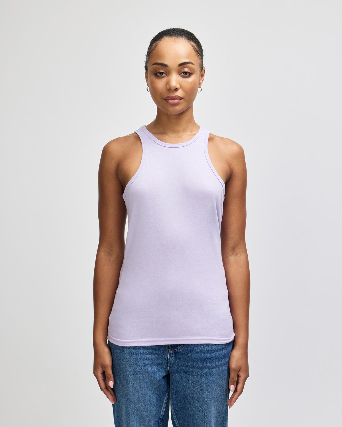 American Apparel CVC Womens Racerneck Tank - Heather Lilac