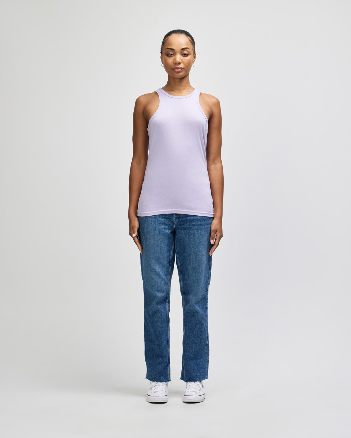 American Apparel CVC Womens Racerneck Tank - Heather Lilac