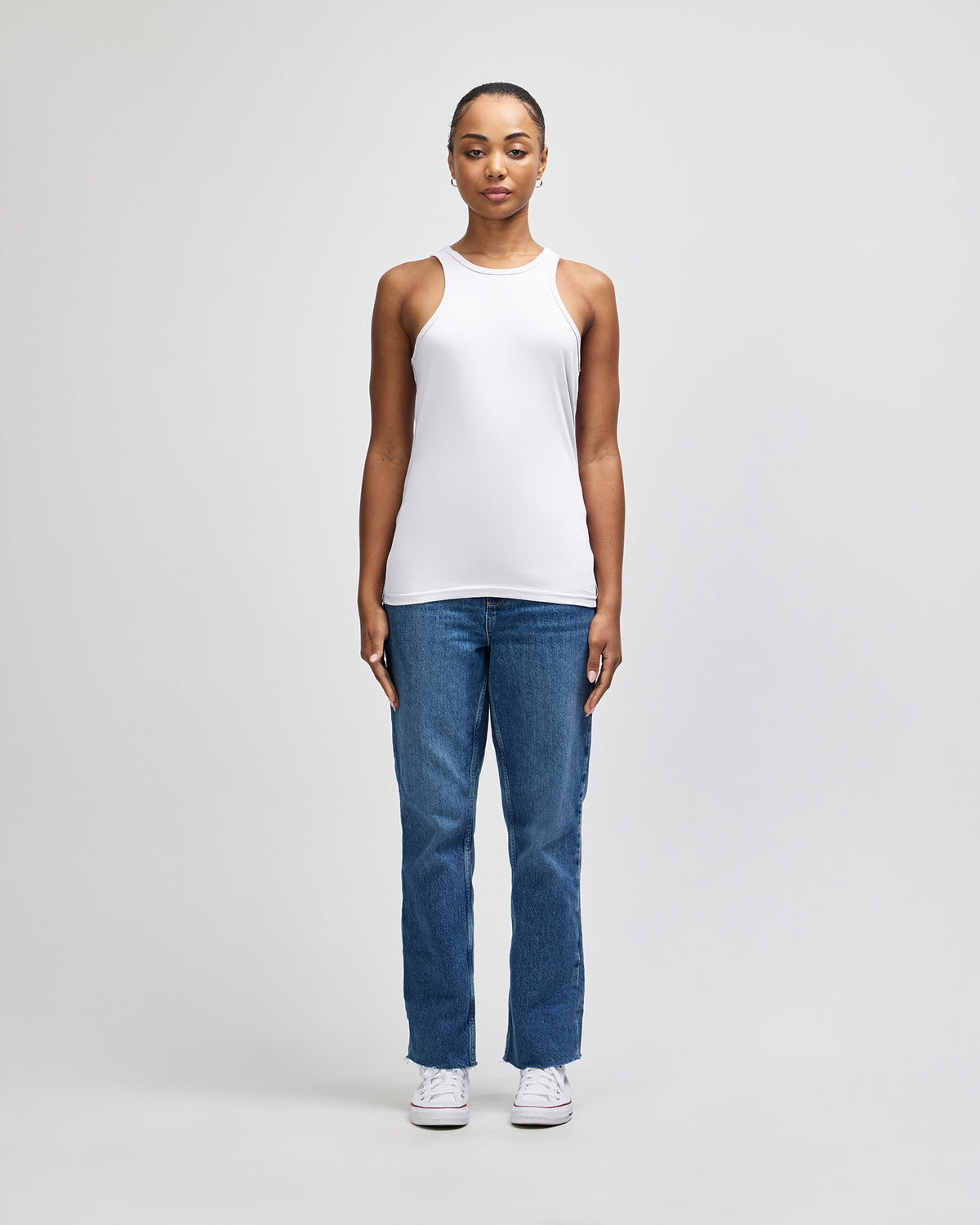 American Apparel CVC Womens Racerneck Tank - White