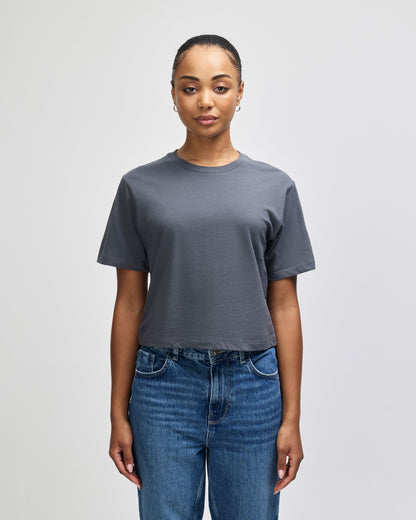 American Apparel Women's Fine Jersey Boxy T-Shirt - Asphalt