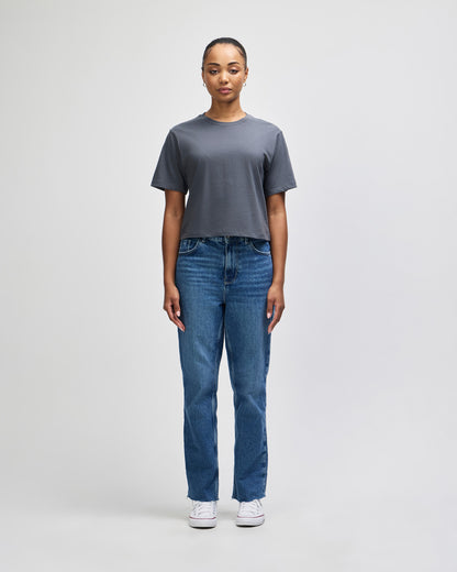 American Apparel Women's Fine Jersey Boxy T-Shirt - Asphalt