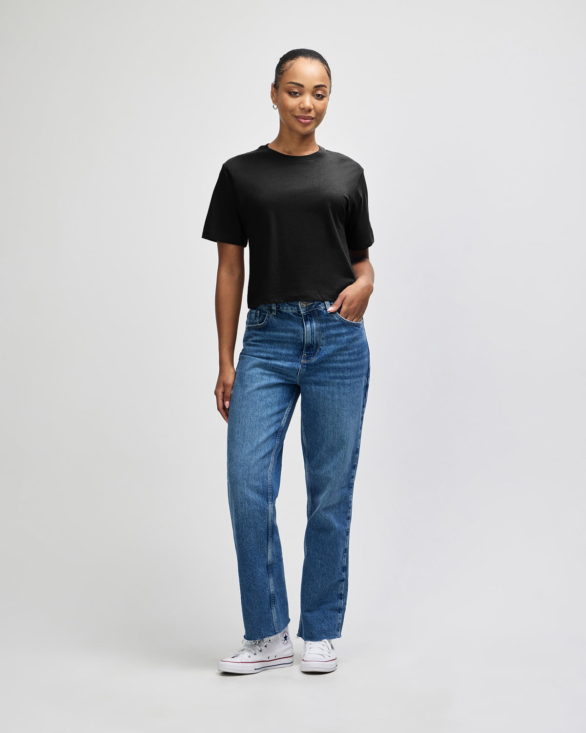 American Apparel Women's Fine Jersey Boxy T-Shirt - Black