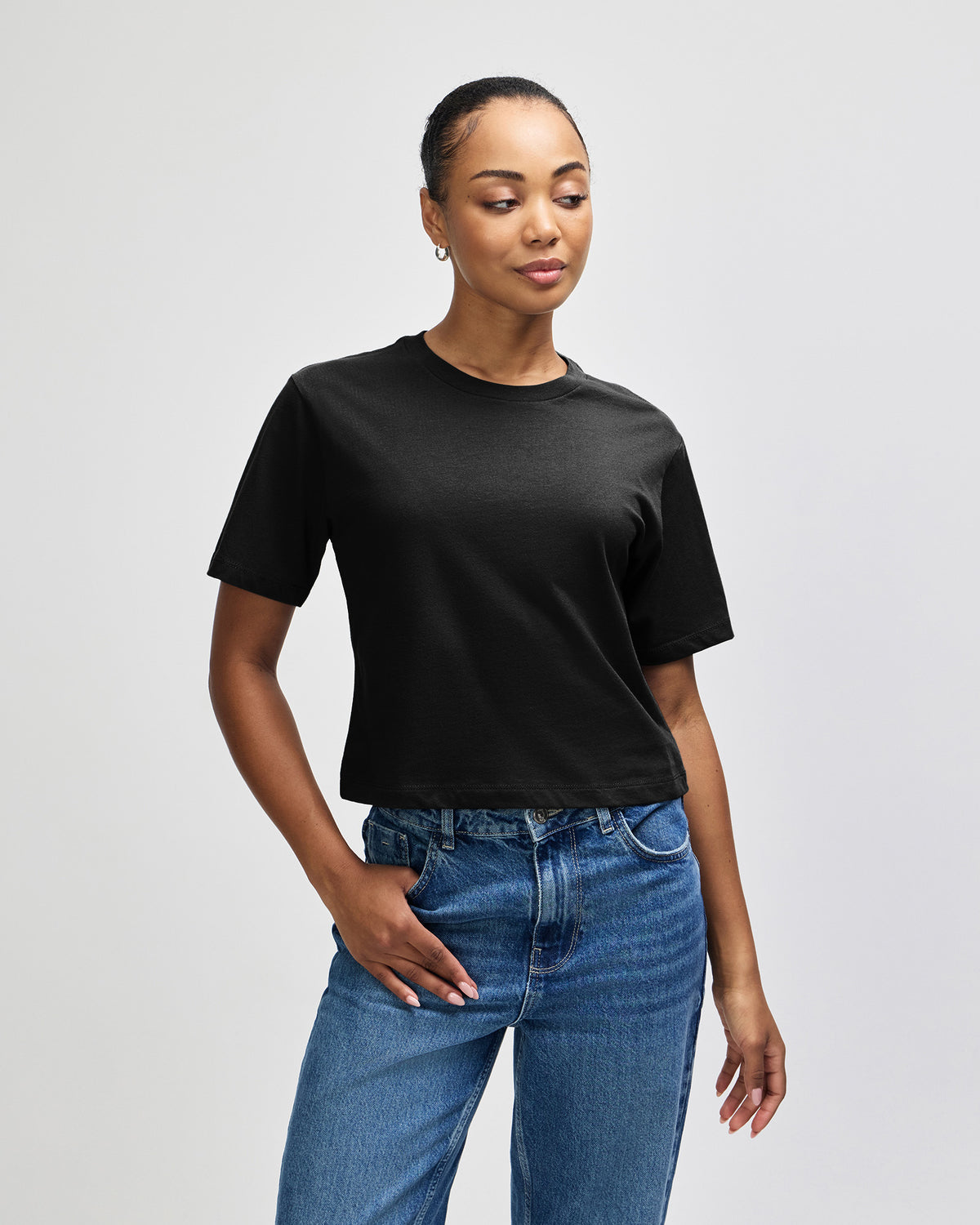 American Apparel Women's Fine Jersey Boxy T-Shirt - Black