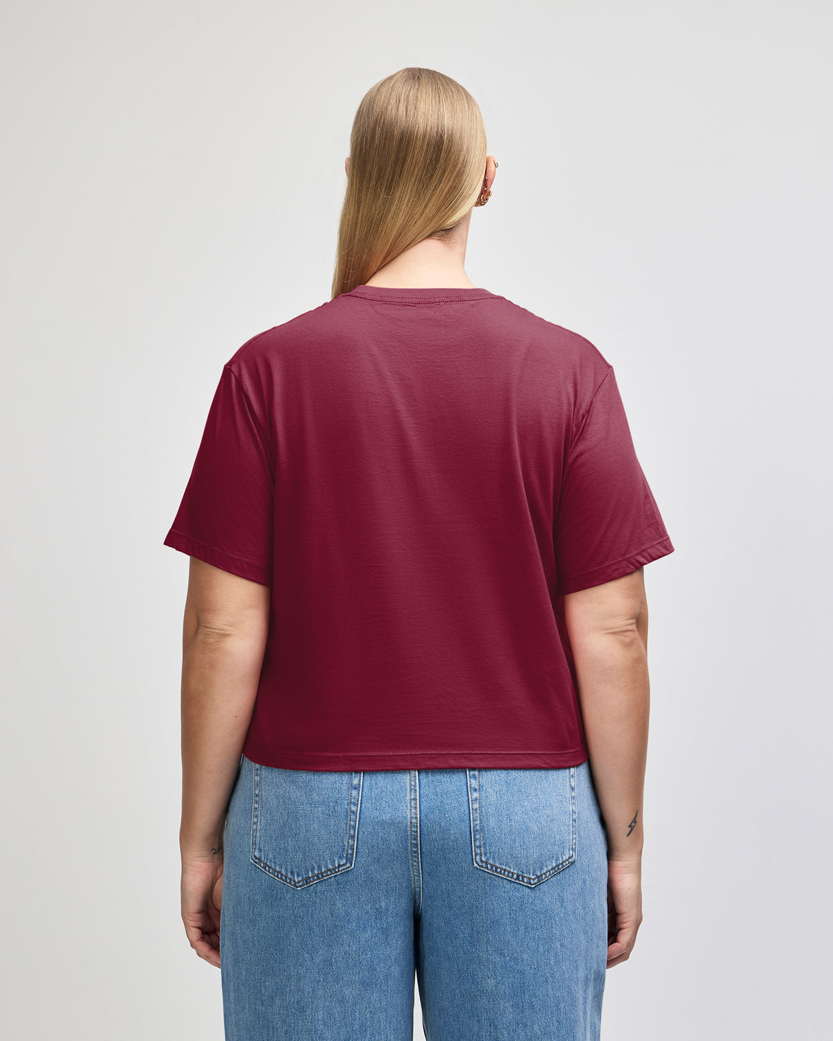 American Apparel Women's Fine Jersey Boxy T-Shirt - Burgundy