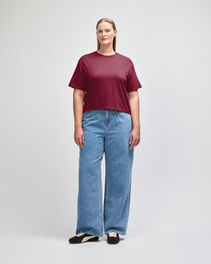 American Apparel Women's Fine Jersey Boxy T-Shirt - Burgundy
