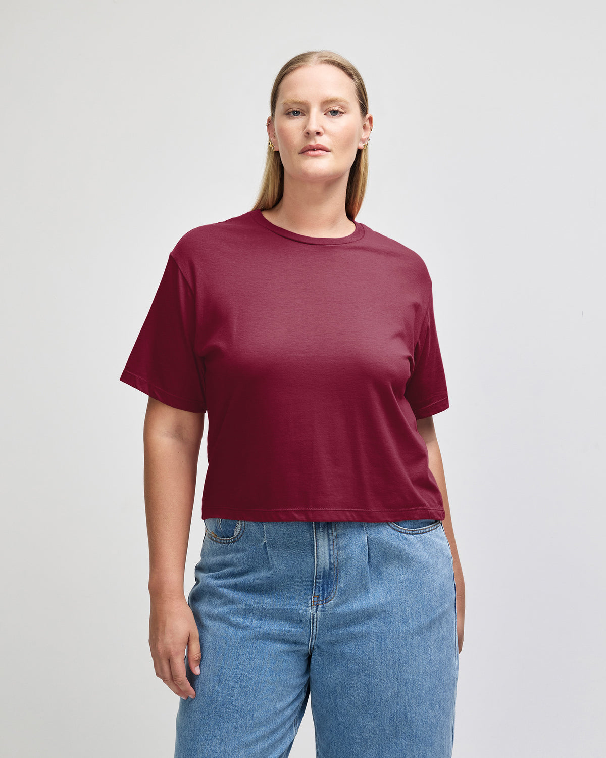 American Apparel Women's Fine Jersey Boxy T-Shirt - Burgundy