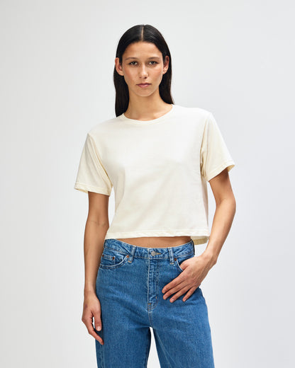American Apparel Women's Fine Jersey Boxy T-Shirt - Cream