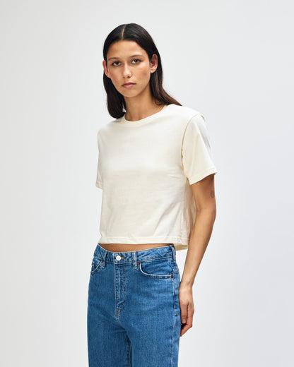 American Apparel Women's Fine Jersey Boxy T-Shirt - Cream