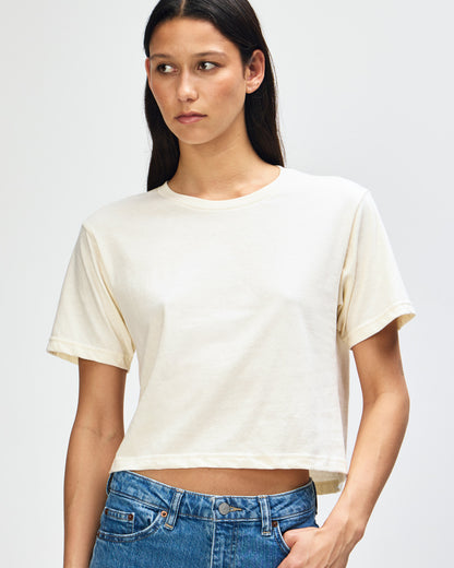 American Apparel Women's Fine Jersey Boxy T-Shirt - Cream