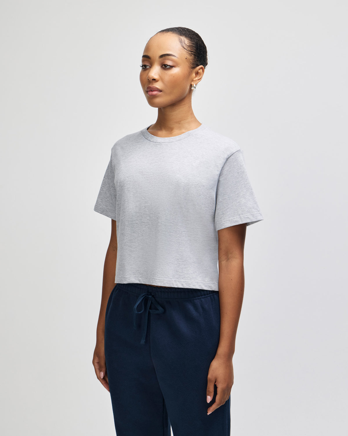 American Apparel Women's Fine Jersey Boxy T-Shirt - Heather Grey