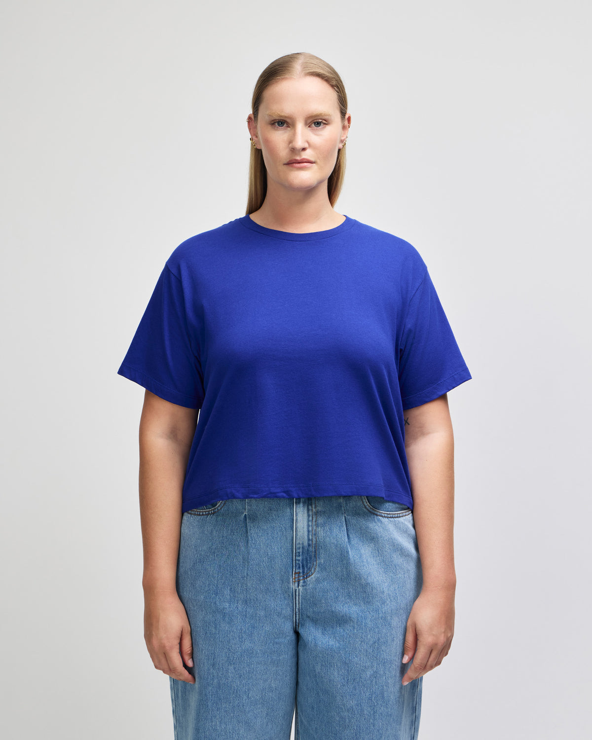 American Apparel Women's Fine Jersey Boxy T-Shirt - Lapis