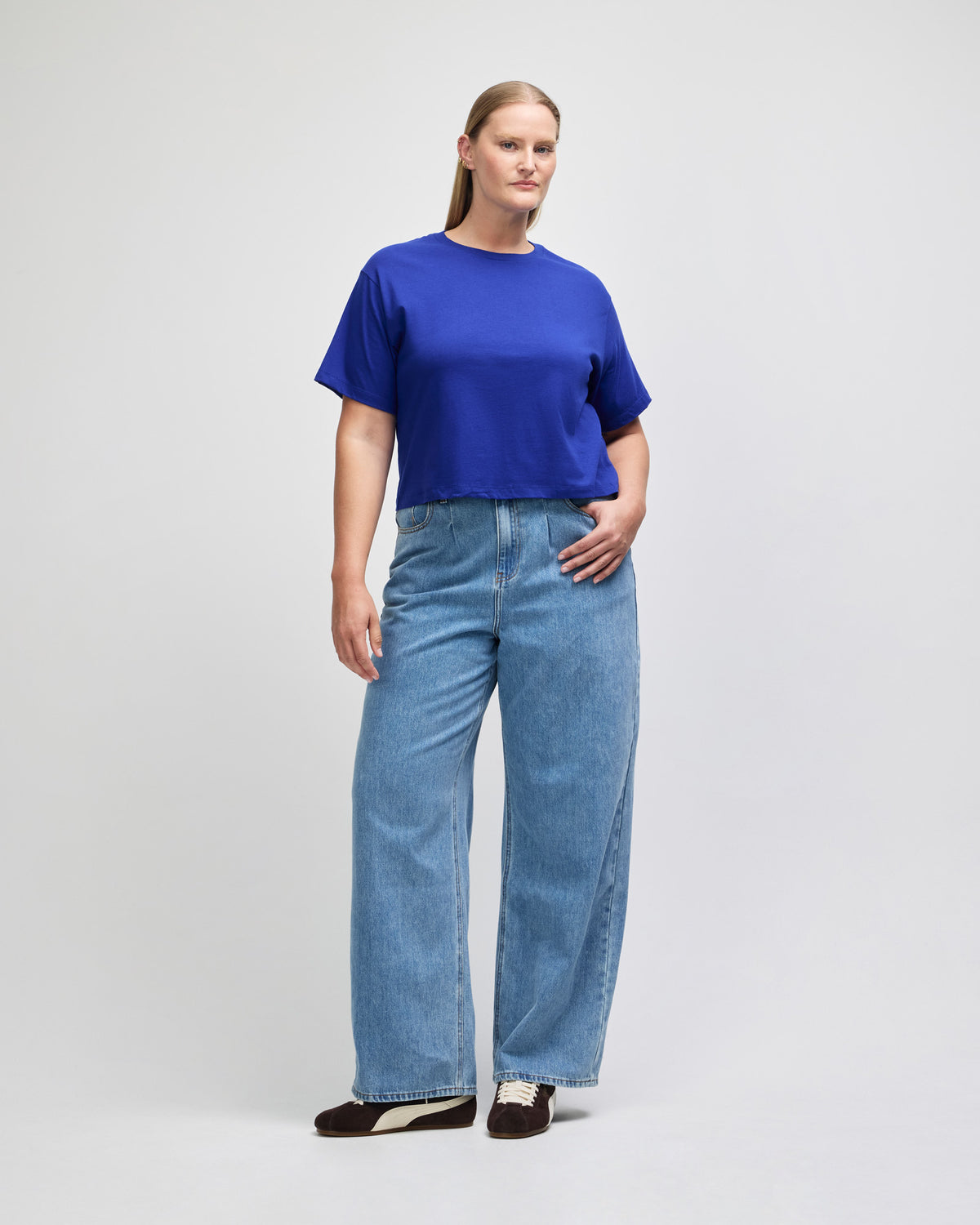 American Apparel Women's Fine Jersey Boxy T-Shirt - Lapis