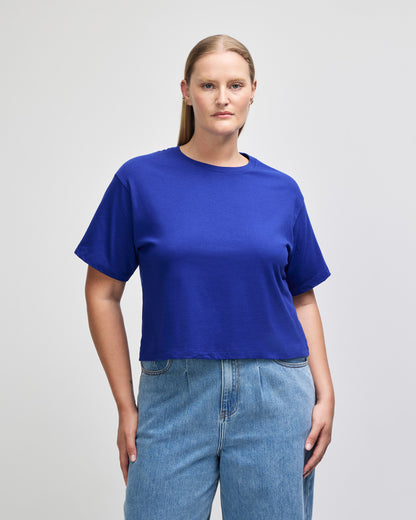 American Apparel Women's Fine Jersey Boxy T-Shirt - Lapis