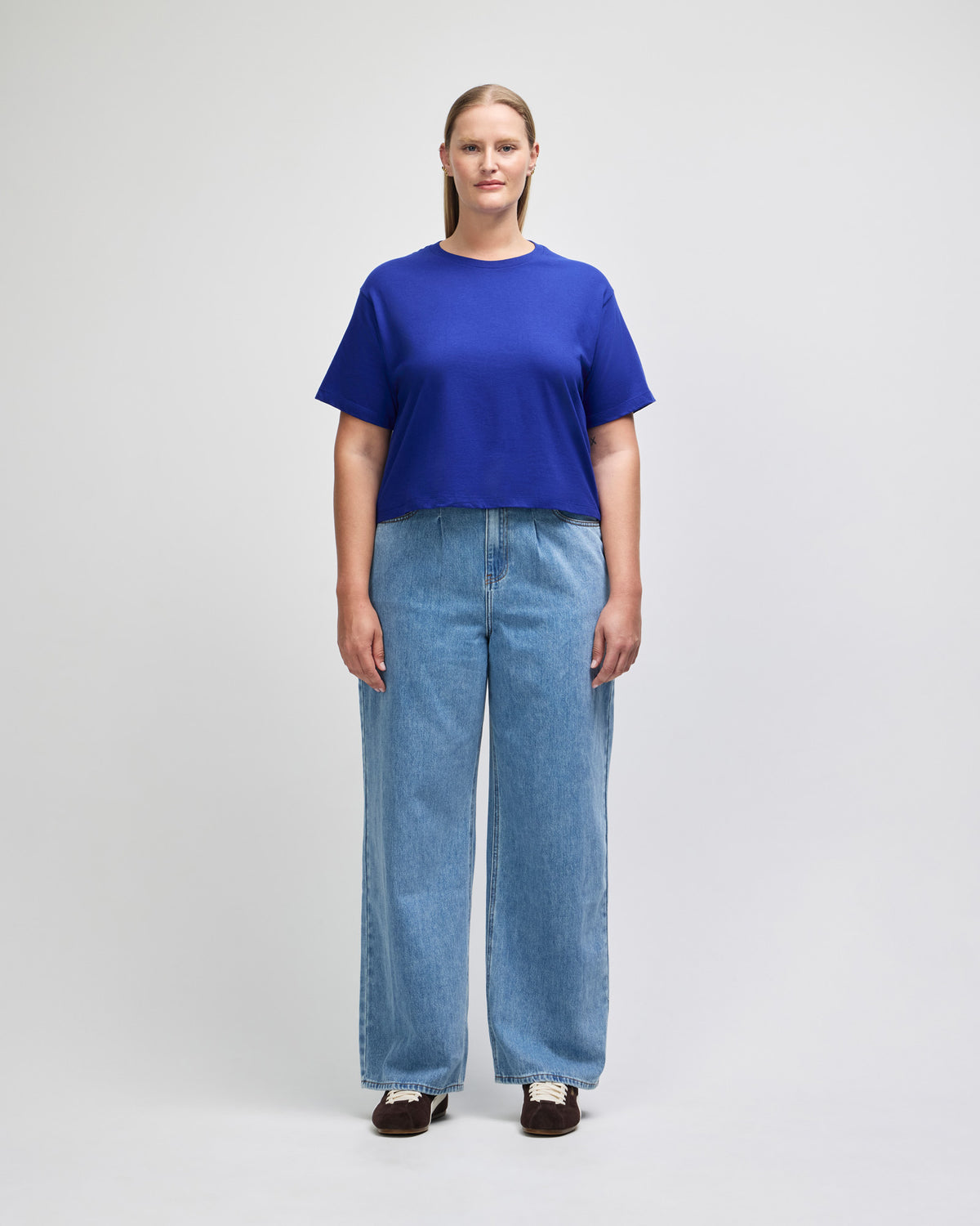 American Apparel Women's Fine Jersey Boxy T-Shirt - Lapis