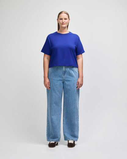American Apparel Women's Fine Jersey Boxy T-Shirt - Lapis