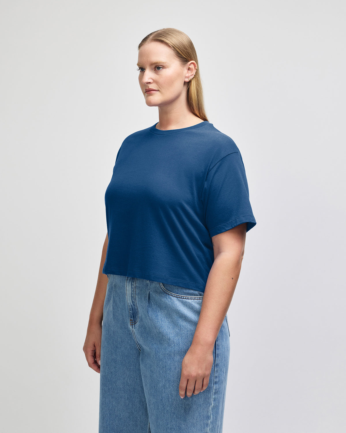 American Apparel Women's Fine Jersey Boxy T-Shirt - Sea Blue