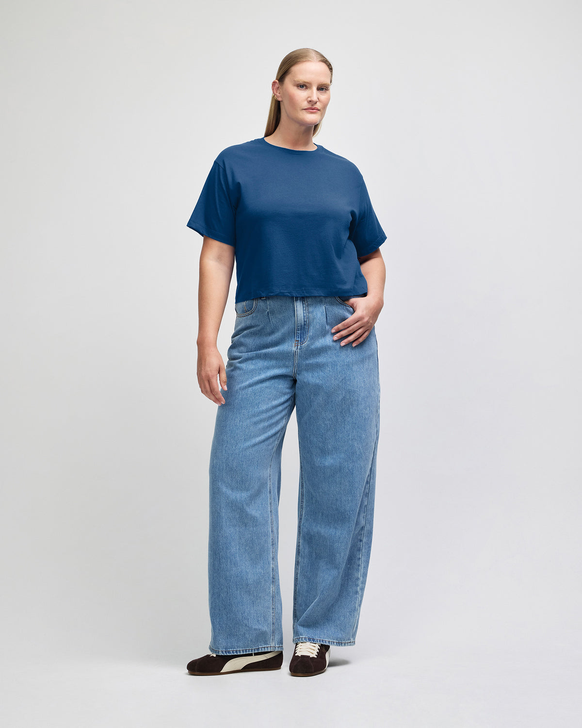 American Apparel Women's Fine Jersey Boxy T-Shirt - Sea Blue