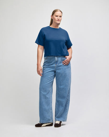 American Apparel Women's Fine Jersey Boxy T-Shirt - Sea Blue