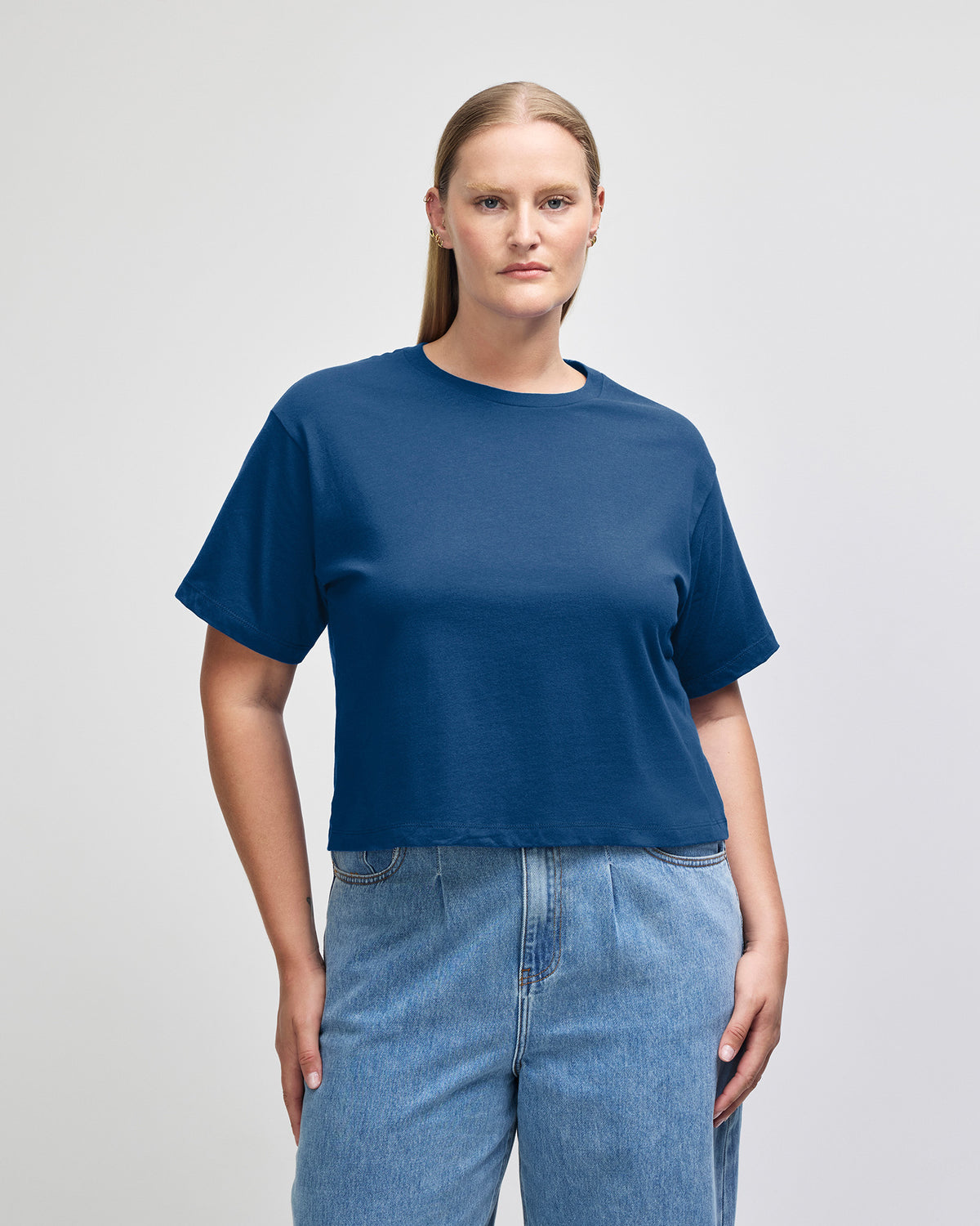 American Apparel Women's Fine Jersey Boxy T-Shirt - Sea Blue
