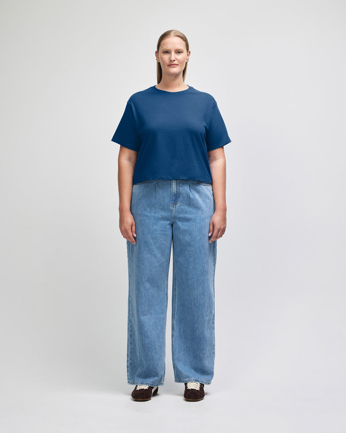 American Apparel Women's Fine Jersey Boxy T-Shirt - Sea Blue