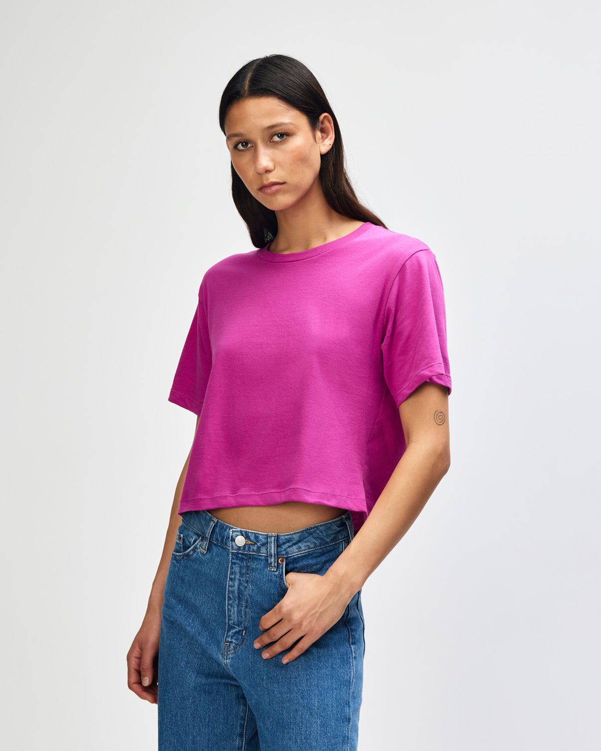 American Apparel Women's Fine Jersey Boxy T-Shirt - Super Pink