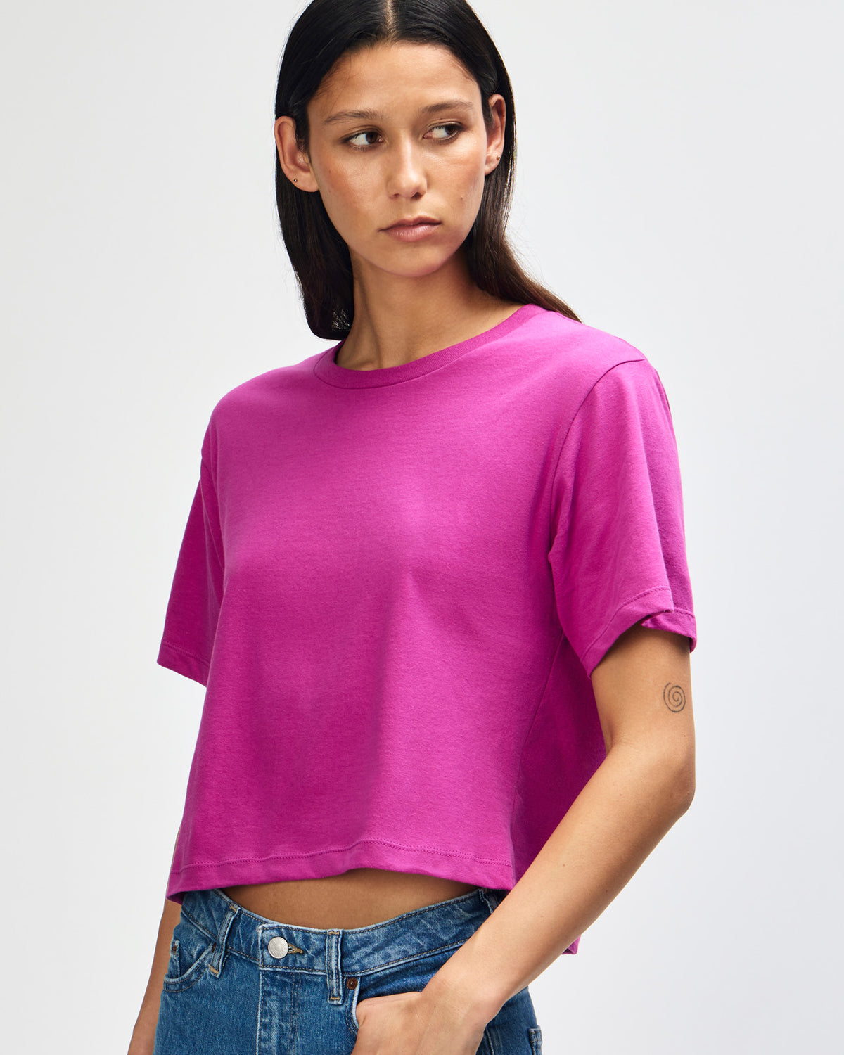 American Apparel Women's Fine Jersey Boxy T-Shirt - Super Pink