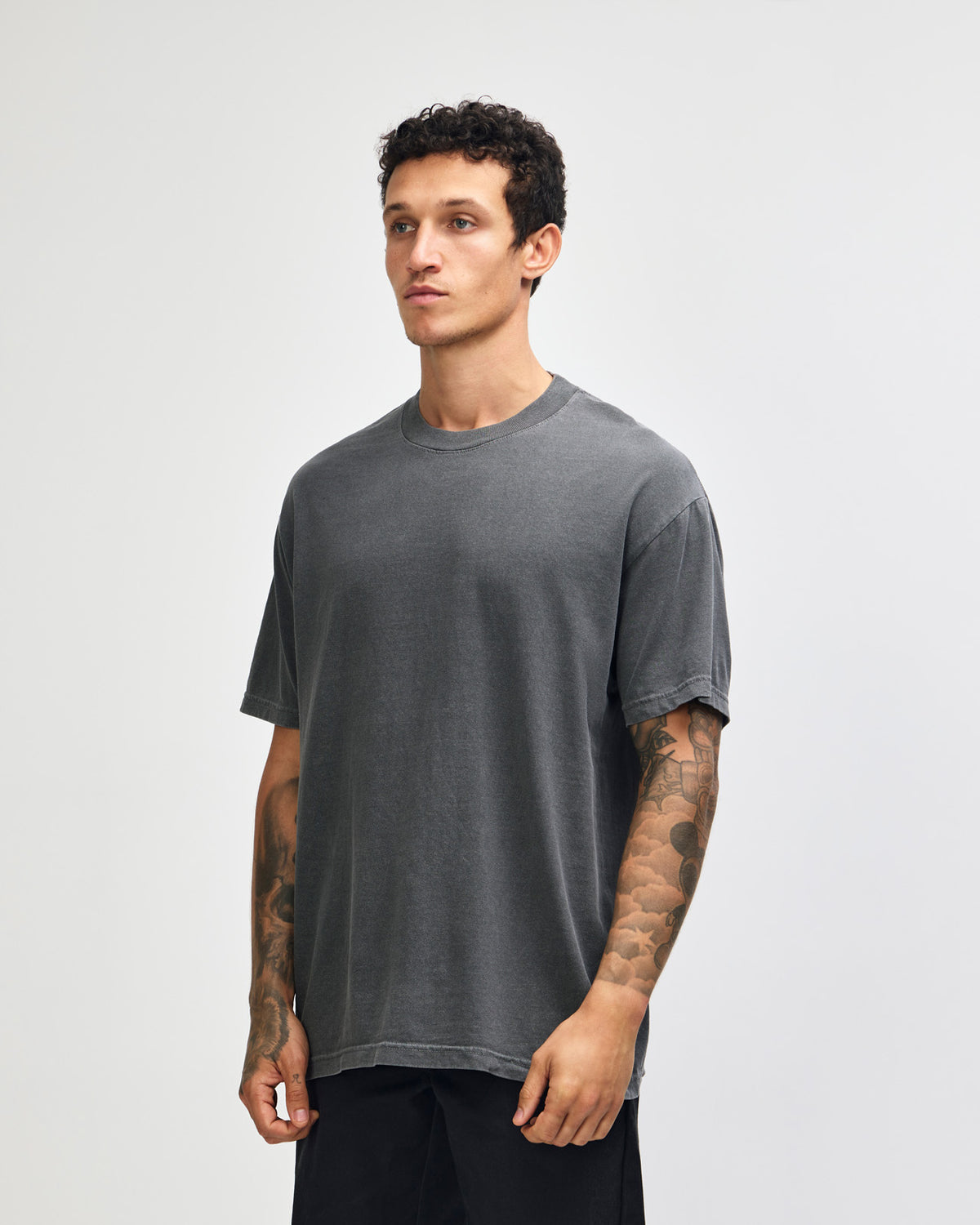 American Apparel Unisex Garment Dyed Heavyweight Cotton T-Shirt - Faded Black