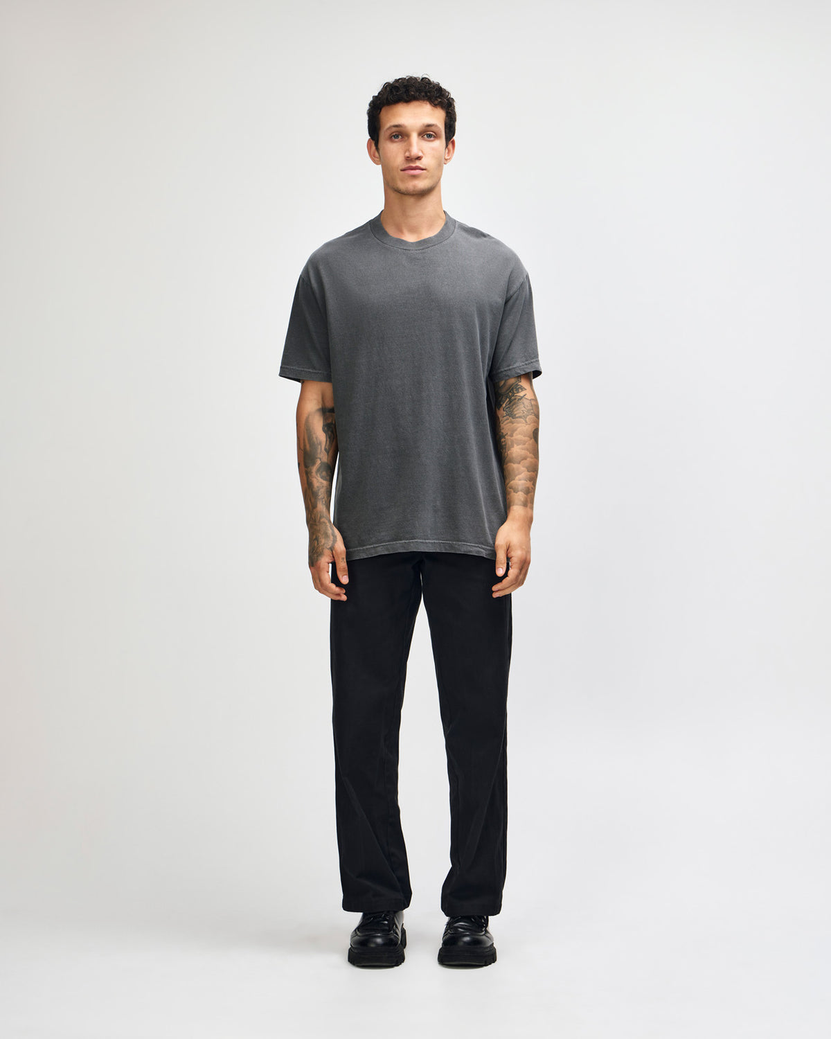 American Apparel Unisex Garment Dyed Heavyweight Cotton T-Shirt - Faded Black