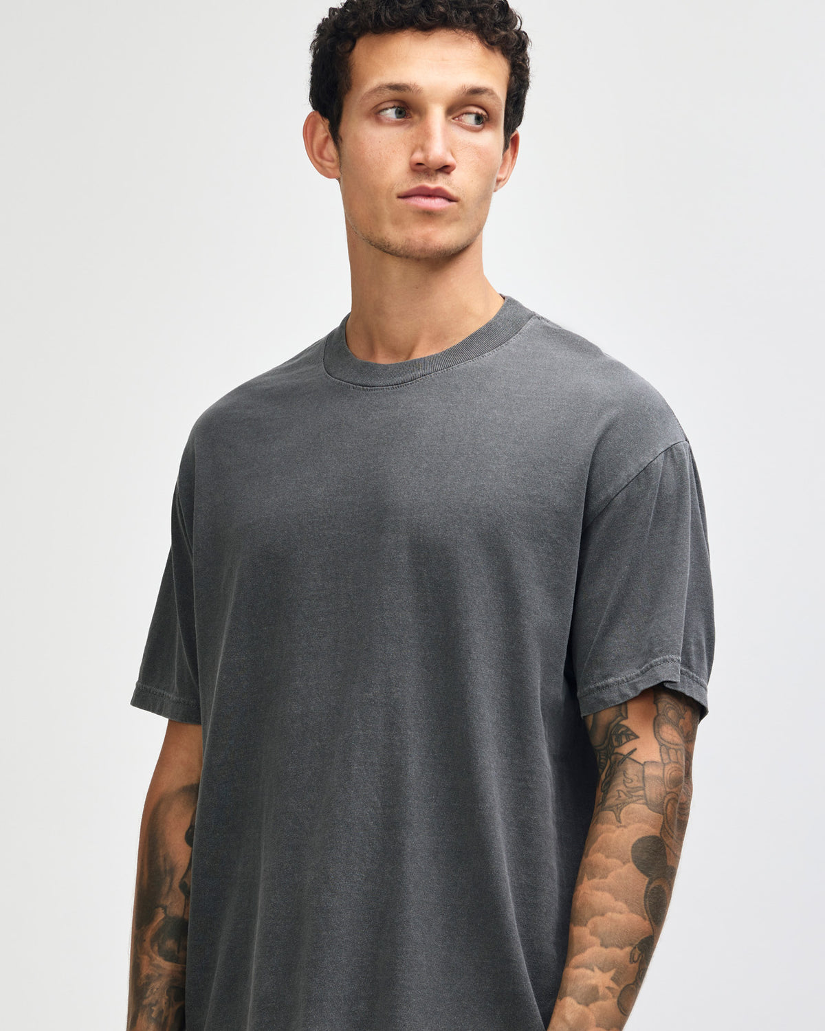 American Apparel Unisex Garment Dyed Heavyweight Cotton T-Shirt - Faded Black