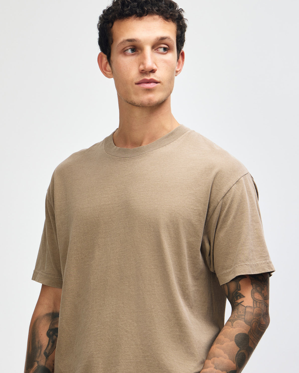 American Apparel Unisex Garment Dyed Heavyweight Cotton T-Shirt - Faded Brown