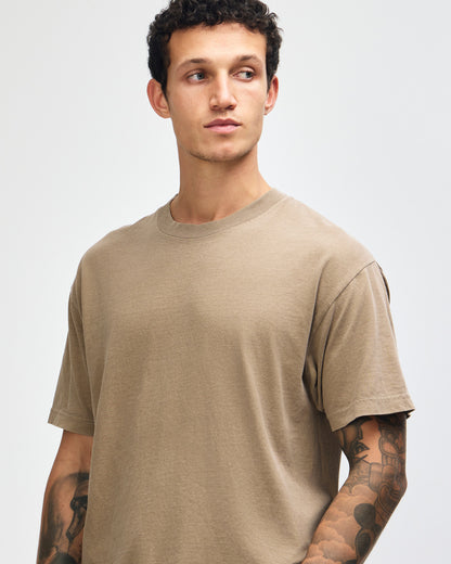 American Apparel Unisex Garment Dyed Heavyweight Cotton T-Shirt - Faded Brown