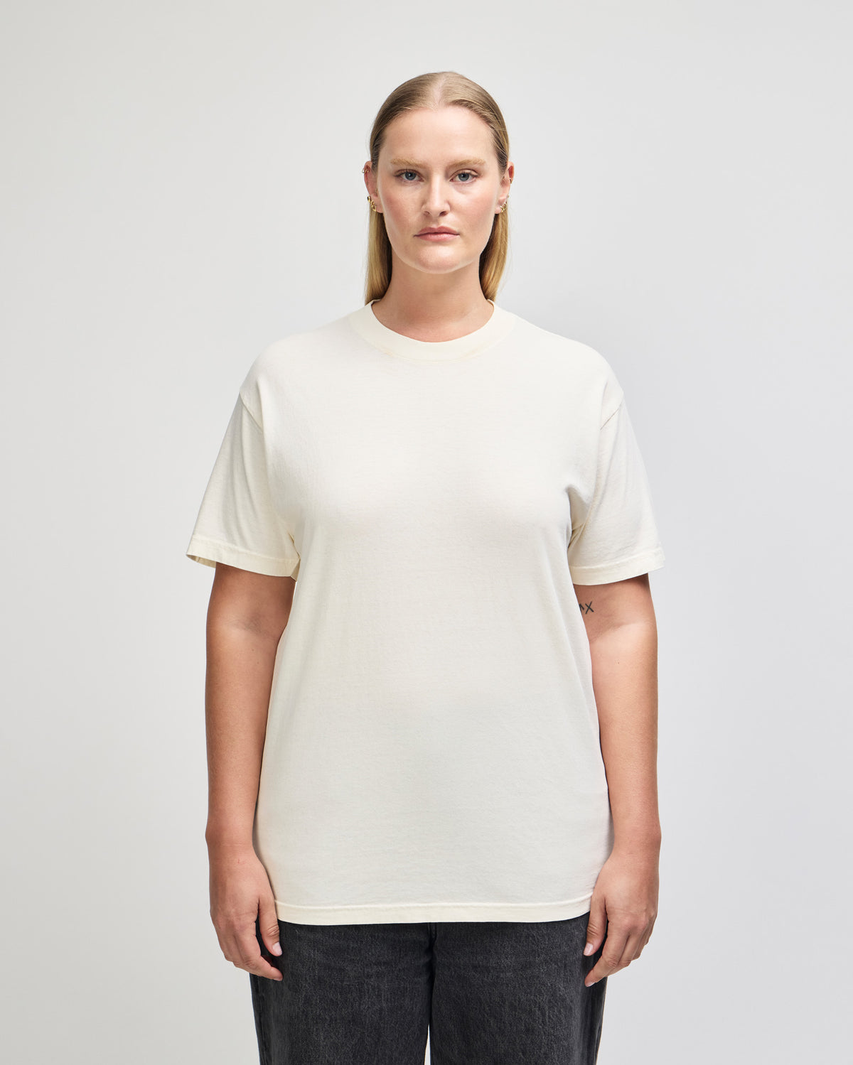 American Apparel Unisex Garment Dyed Heavyweight Cotton T-Shirt - Faded Cream