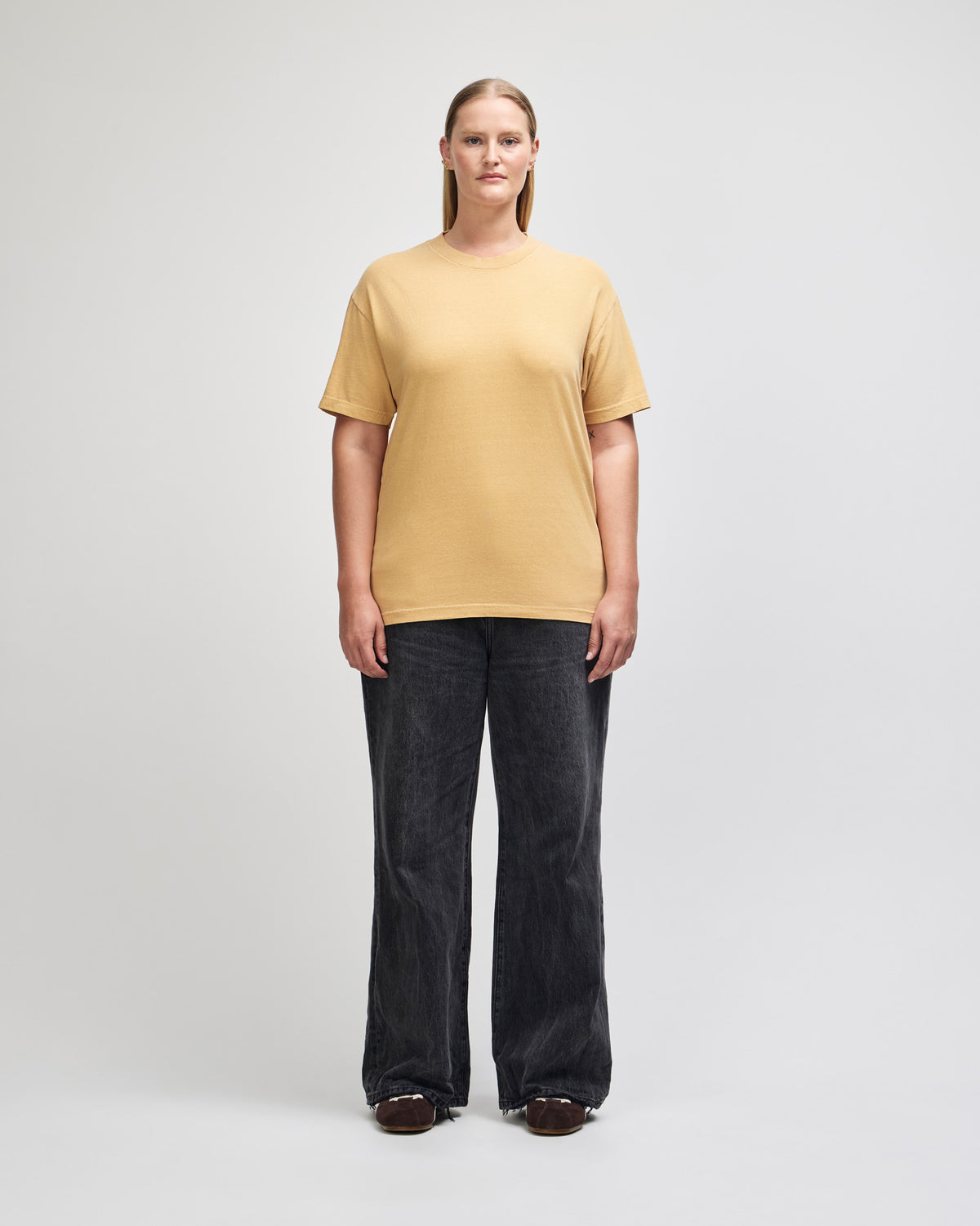 American Apparel Unisex Garment Dyed Heavyweight Cotton T-Shirt - Faded Mustard