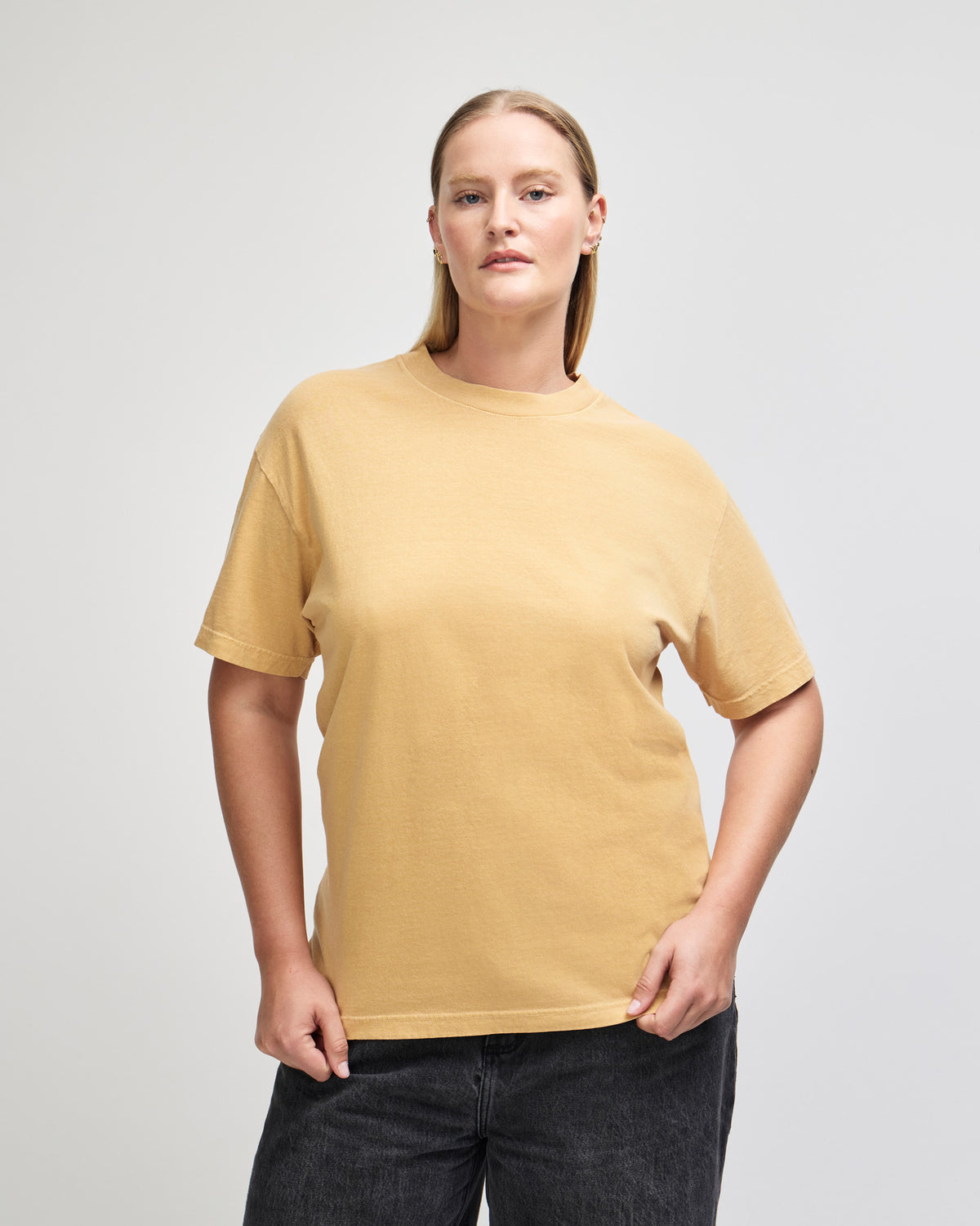 American Apparel Unisex Garment Dyed Heavyweight Cotton T-Shirt - Faded Mustard
