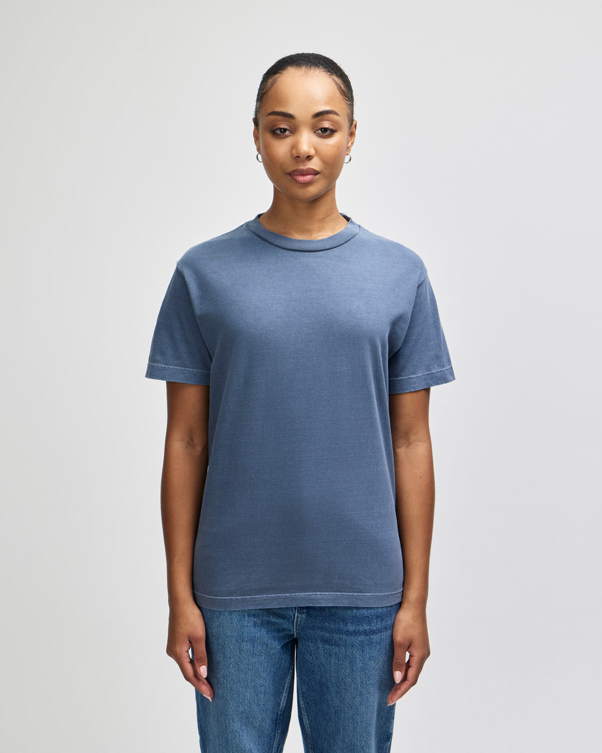 American Apparel Unisex Garment Dyed Heavyweight Cotton T-Shirt - Faded Navy