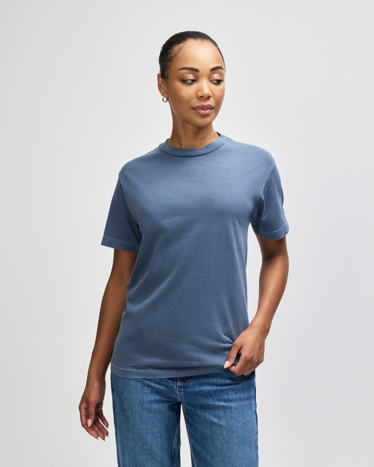 American Apparel Unisex Garment Dyed Heavyweight Cotton T-Shirt - Faded Navy