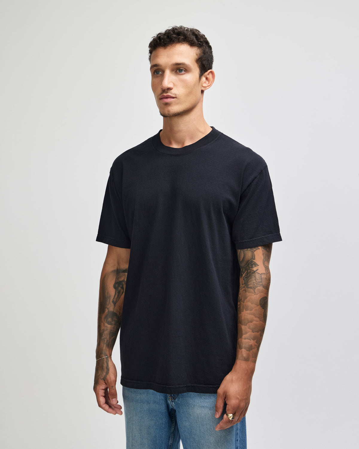American Apparel Unisex Garment Dyed Heavyweight Cotton T-Shirt - Black