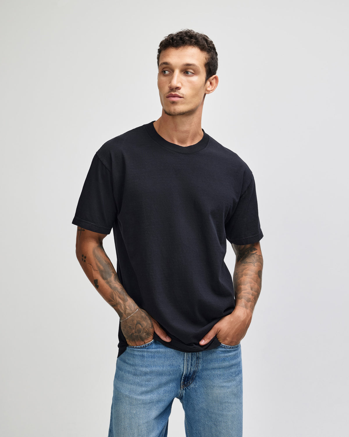 American Apparel Unisex Garment Dyed Heavyweight Cotton T-Shirt - Black
