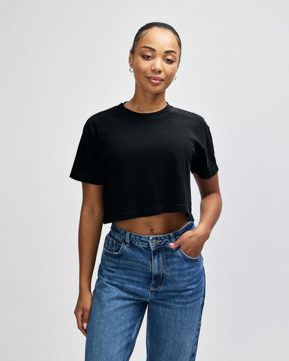 American Apparel Heavyweight Cotton Women's Garment Dyed Crop Boxy T-Shirt